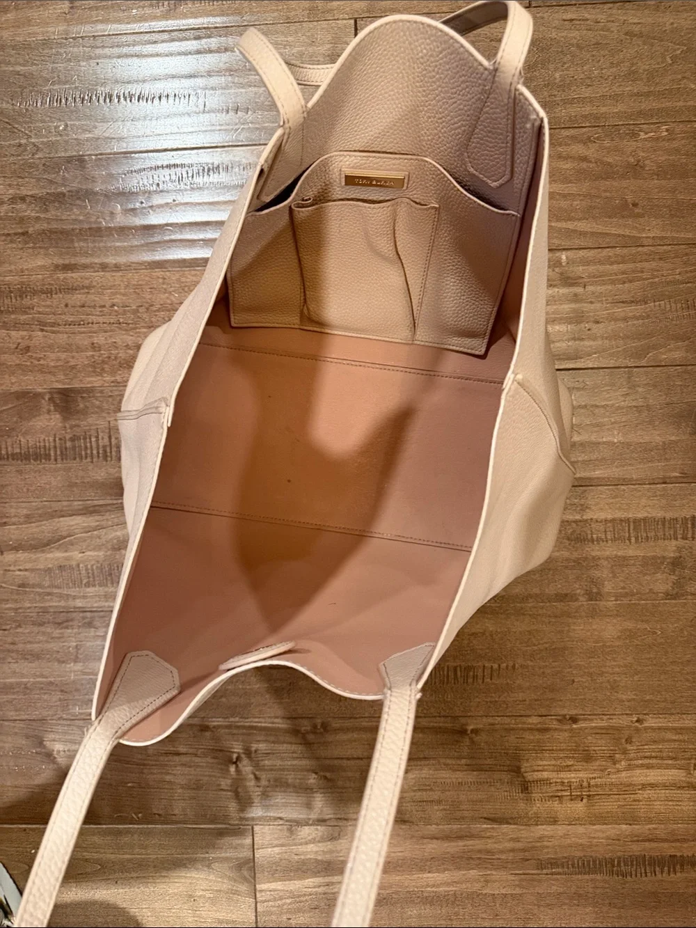 Tory Burch Blush Leather Tote with Gold Logo